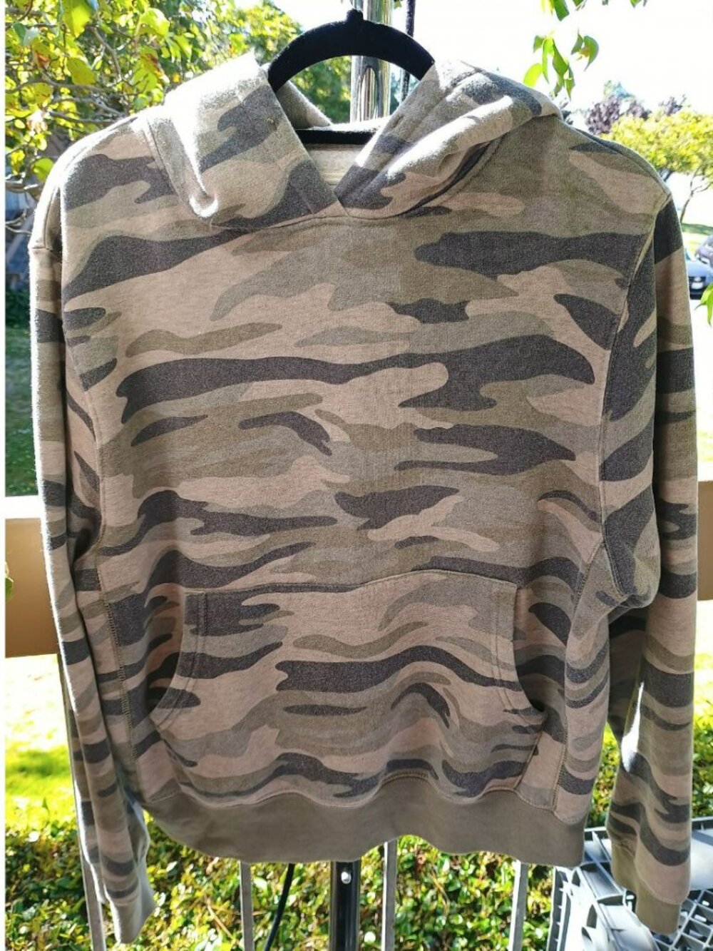 Gray / Green Camouflage Hoodie